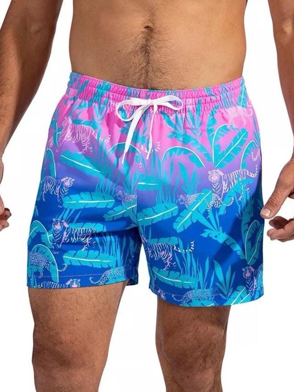 Chubbies 5.5-Inch The Hydrofoils Bright Pink Tiger Swim Trunks sz medium